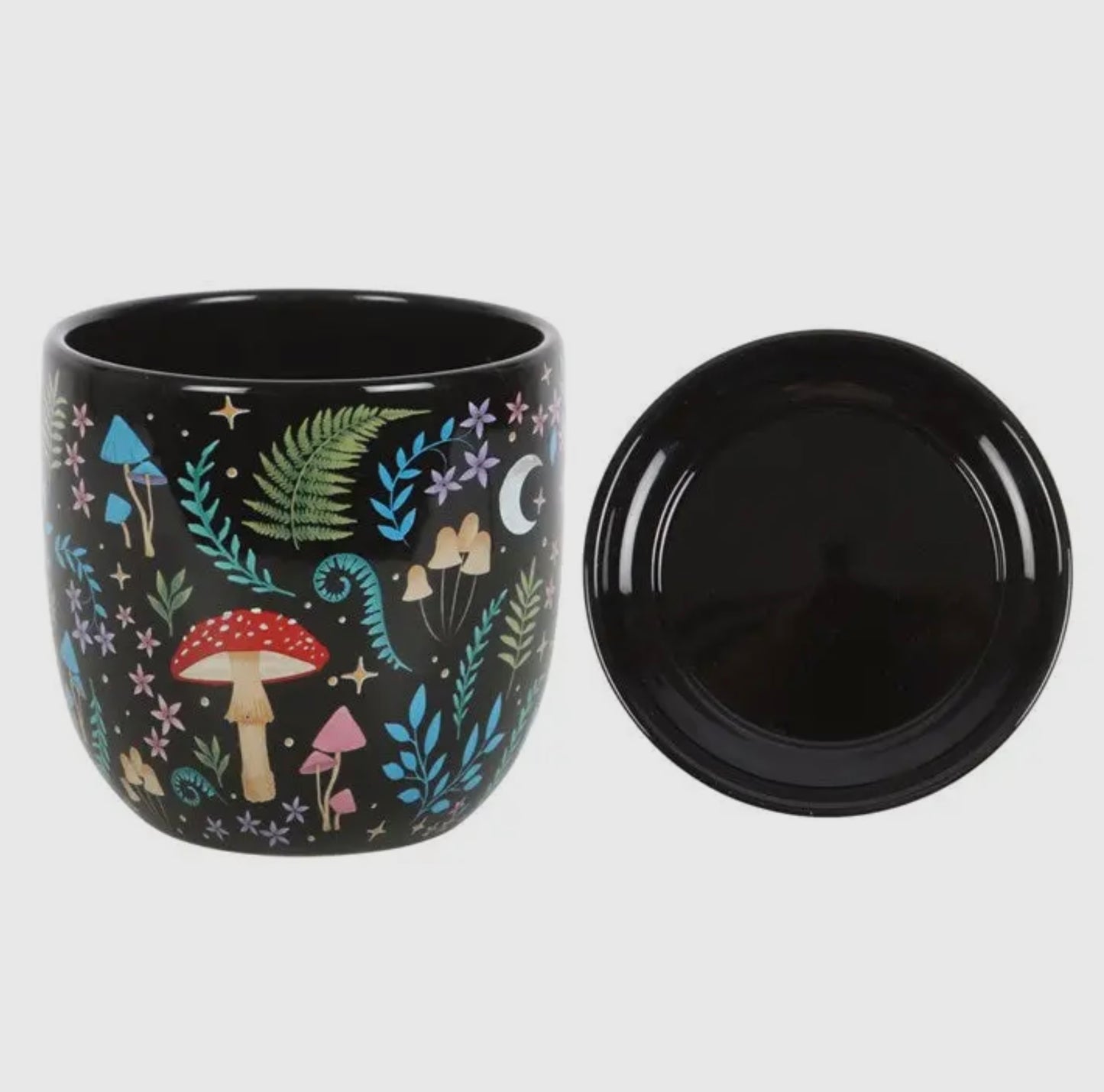 Forest Print Ceramic Plant Pot with Saucer