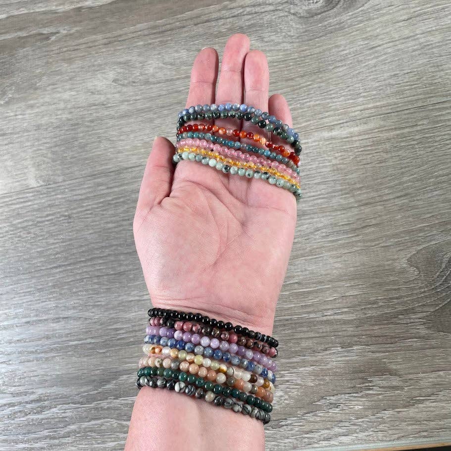 Bracelets Gemstone Bead 4mm -  Crystal Shops & Gift Retailers