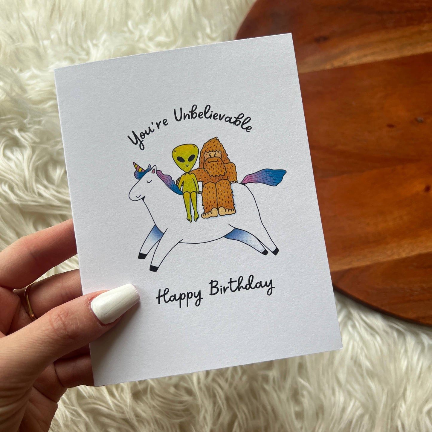 "You're Unbelievable" Cryptid Birthday Card